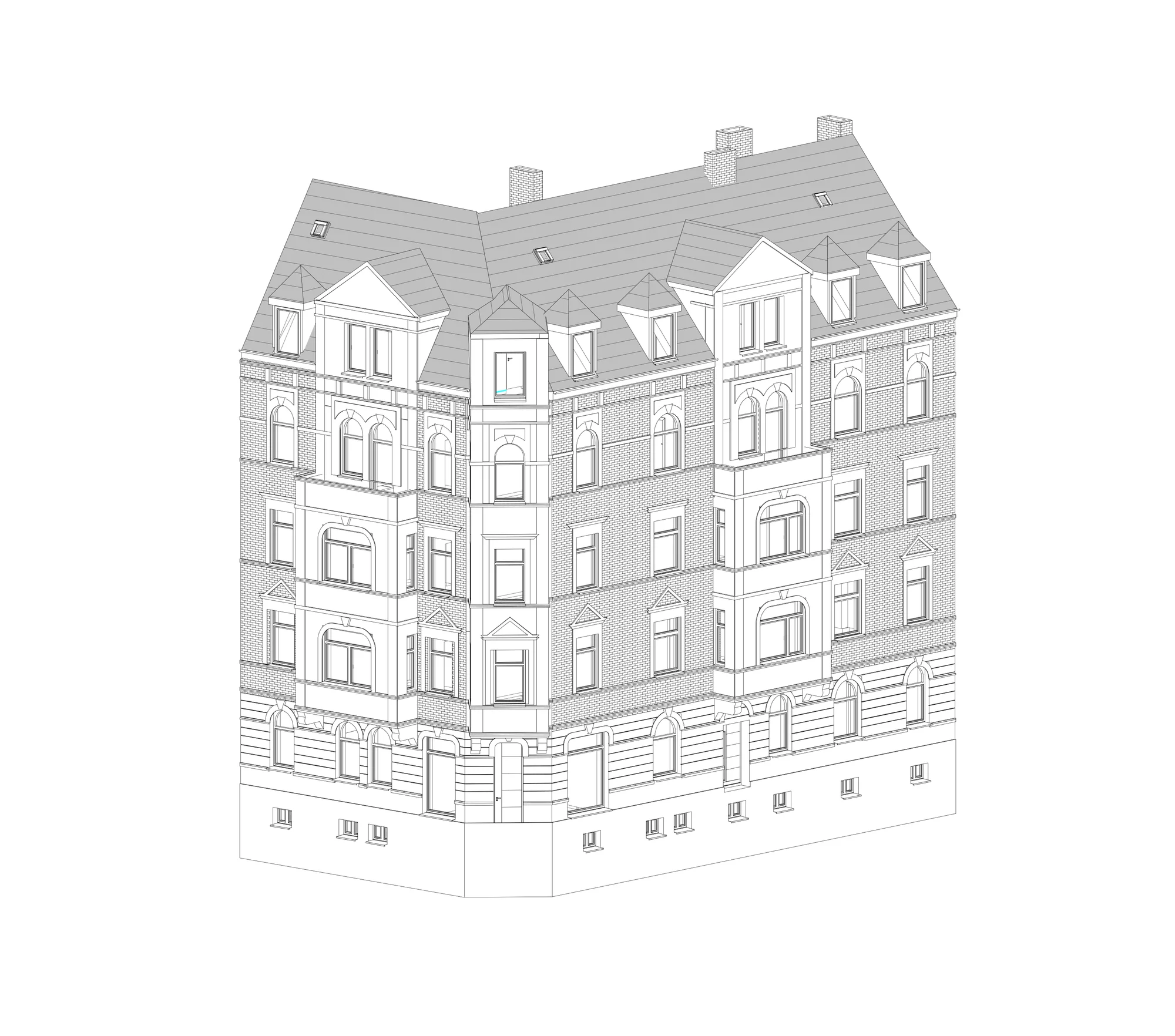 Mehrfamilienhaus mit 10 WE – Isometrie aus dem Architekten-Paket